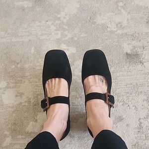 Brunate black suede Maryjanes size 7.5